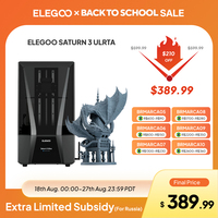 ELEGOO SATURN 3 ULTRA 12K Mono MSLA 3D Printer 10'' 12K LCD Resin 3D Printer Speed Up to 150mm/h Printing Size 219*123*260mm