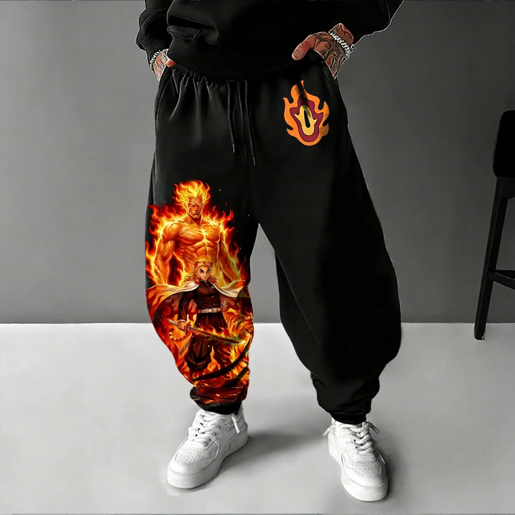 

Demon Slayer Spring/Summer Unisex Sweetpants 2026 New Rengoku Kyoujurou Anime Printed Street Hip Hop Loose Casual Y2K Pants