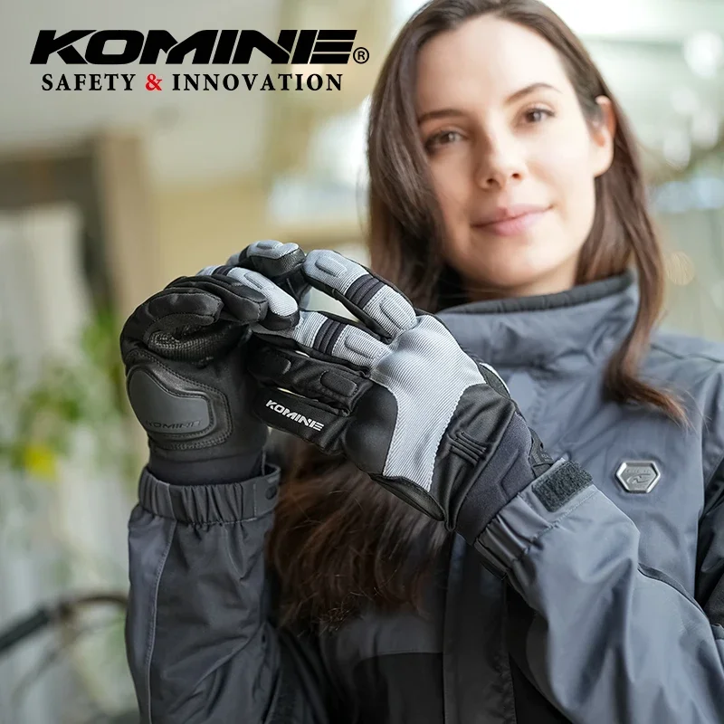 KOMINE GK-8184 Autumn/Winter Men Women Motorcycle Light Waterproof Ventilate Anti-slip Riding Gloves Wear-resistant Warm Gloves