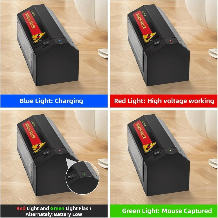 Electric Mouse Trap Zapper Powerful Rat Traps Indoor for Homes with AntiEscape Door Effective Reusable Humane Rodent Zapper Ele