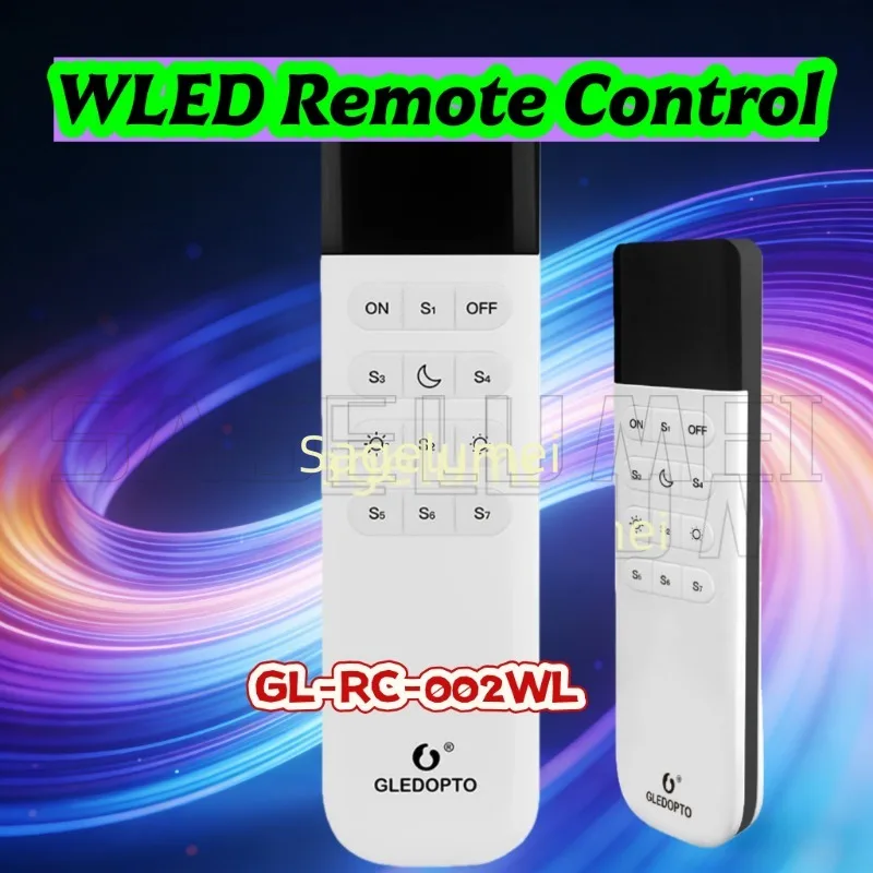 2.4GHz WLED Remote Control ESP Now 7 Group Preset Scenes WiFi Wireless 50M Distance On OFF Dimmable Brightness Adjust GLEDOPTO