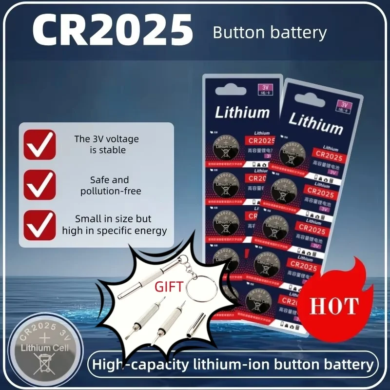 High Capacity CR2025 3V Lithium Button Coin Cell Battery DL2025 BR2025 5003LC LM2025 for Car Remote Watch Toys Clock Calculator