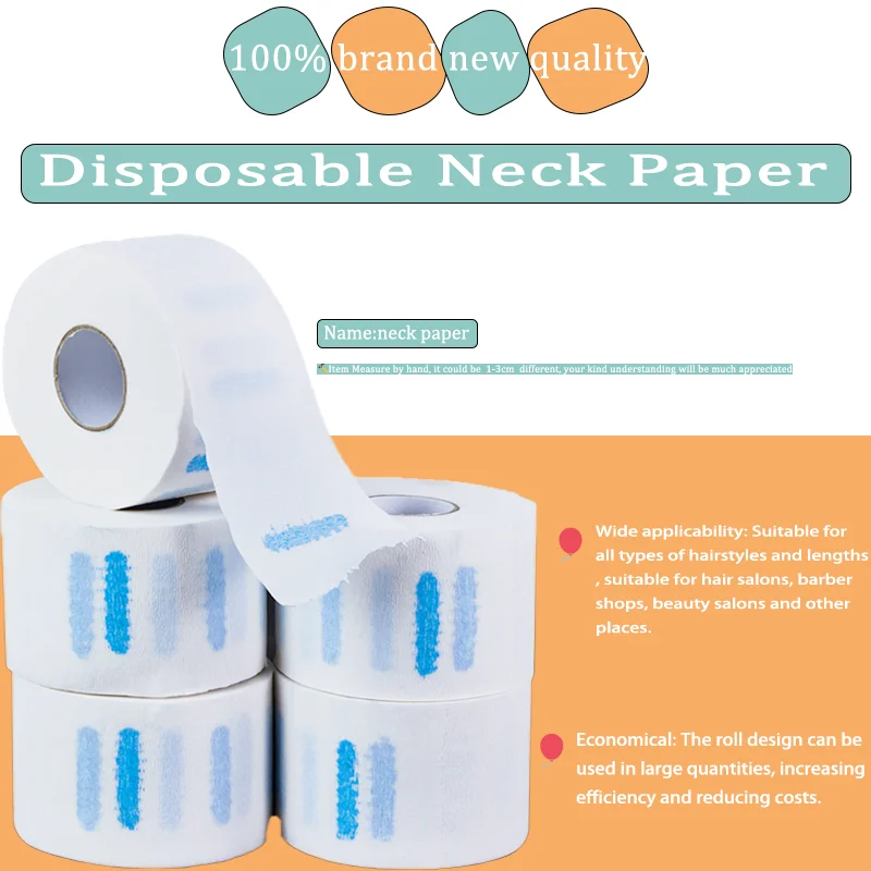 2026 1/5Rolls Disposable Neck Paper Salon Barber Collar Haircut Cape Covering Neck Paper Roll Cutting Wrap Apron Accessory