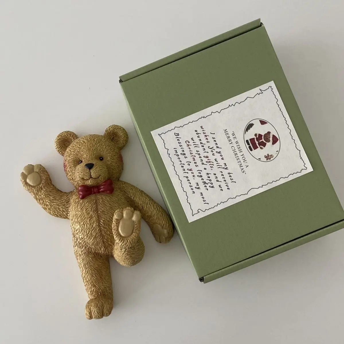 

Vintage Teddy Resin Bear Hanging Hook Cute Bear Rnament Hanging Storage Towel Watch Bag Key Self Christmas Gift