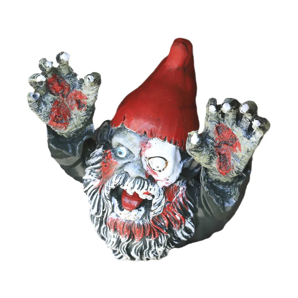 ฮาโลวีน Zombie Gnome Gothic Decor ที่สมจริง Garden Gnome สุสานรูปปั้น Spooky สําหรับสวนกลางแจ้ง Patio Yard สนามหญ้า