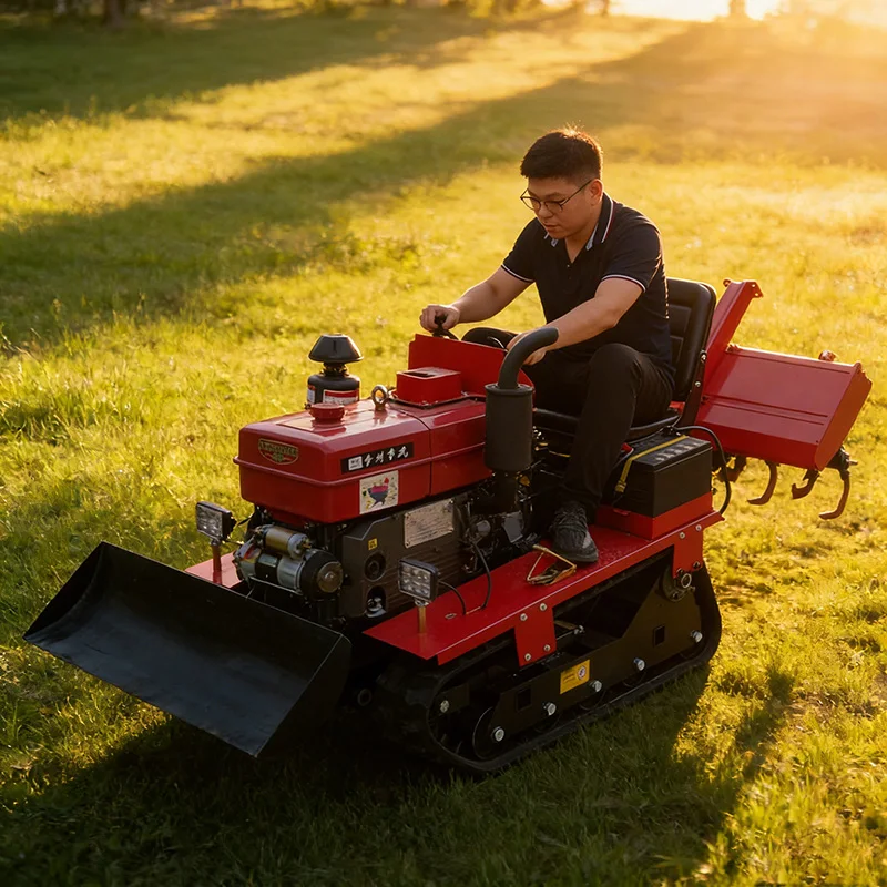 

Customized Crawler Rotary Tiller with Multi-Functions, Small Agricultural Tractor Accessory with Attachments Available