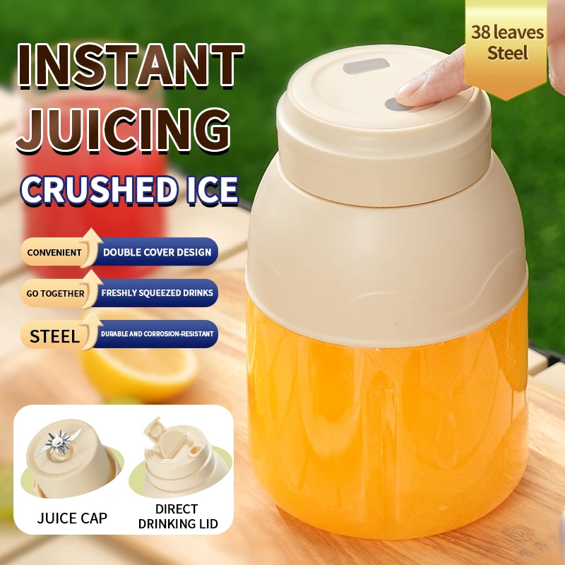 ماكينة عصير كهربائية كوب رياضي 800 مل محمول قابل لإعادة الشحن كوب عصير دلو خلاط مناسب للحليب المخفوق والعصائر