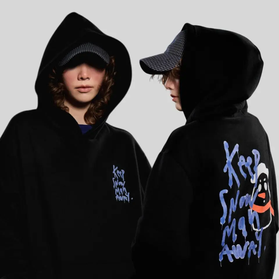 فقط أنت LingOrm Orm Kornnaphat نفس الحروف إبقاء صامت هوديي البلوز سميكة مستديرة الرقبة موضة الاتجاه غير النسخة الأصلية