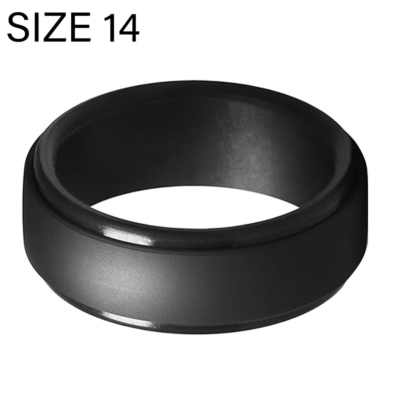 AOAO-8mm Popular Men Silicone Cool Rings Women Silicone Wedding Ring Environmental Outdoor Sports Ring 2Pcs 14