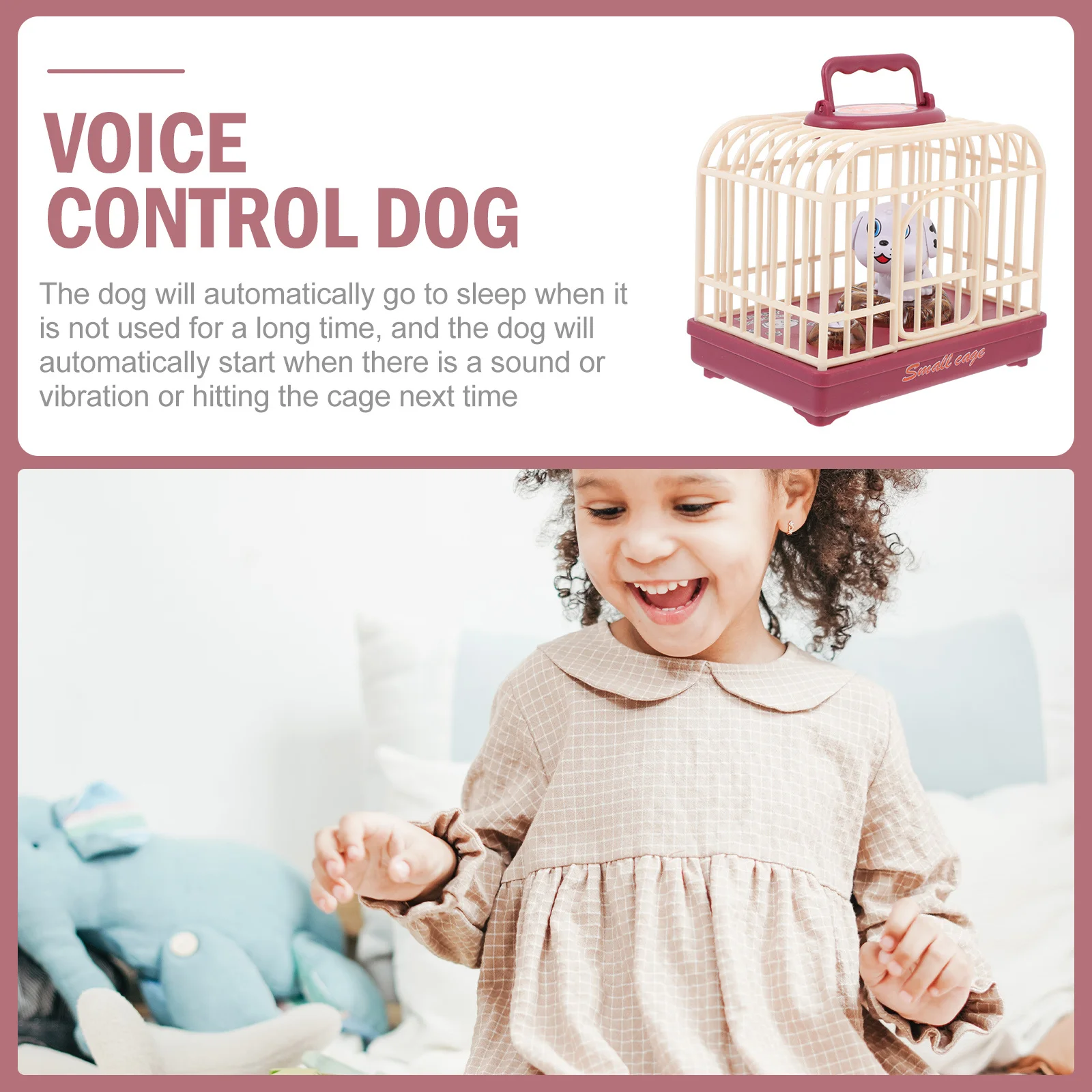 1 pz controllo vocale gabbia per cani giocattolo mini ABS induzione elettronica musicale regalo per bambini divertimento durevole ad attivazione vocale