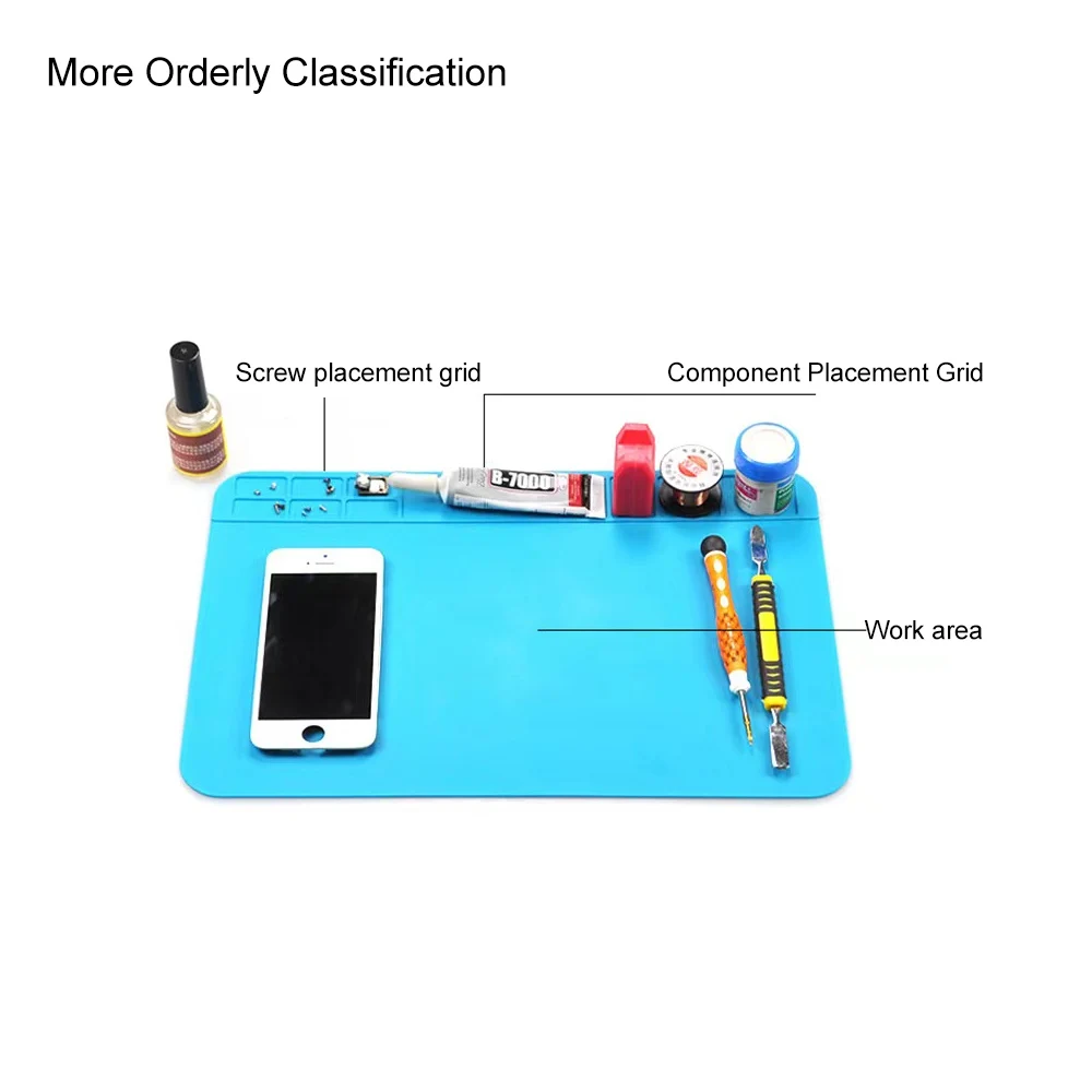 Cuscinetto in silicone resistente alle alte temperature per isolamento termico per banco di lavoro per manutenzione del telefono cellulare con