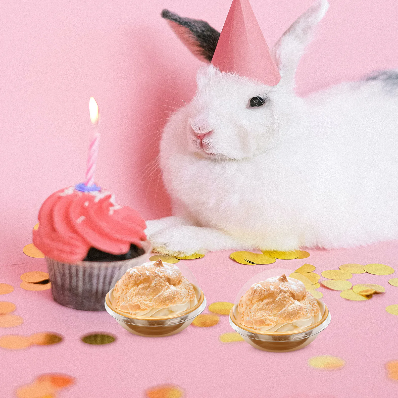 

50Pcs Clear Round Mini Cake Boxes Dome Lid Food Packaging Containers for Bakeries Tea Rooms Home Use Mini Dessert Mooncake