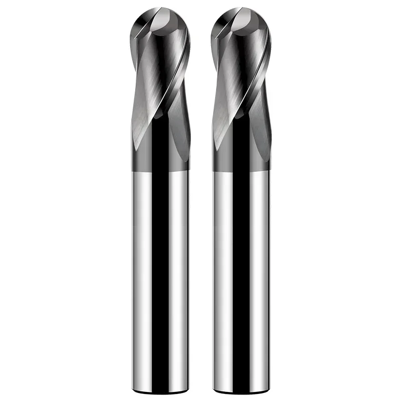 HRC66 HRC70 Fresa a ricircolo di sfere in carburo di tungsteno CNC Router Bit Strumento di fresatura R0.5 6 8 per strumento di lavorazione dell'acciaio metallico al tungsteno