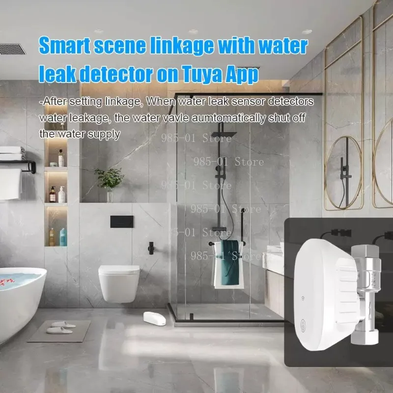 WiFi Smart Water Flow Meter Water Leak Detector Solenoid Valve Water Consumption Temperature Monitor for Smart Life