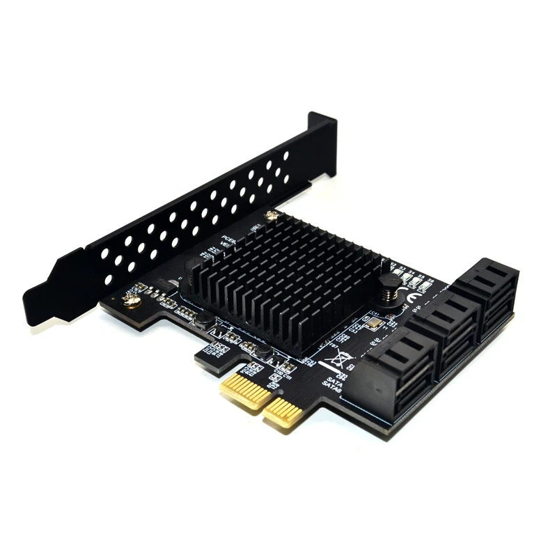 

Marvell 88SE9215 chip 6 ports SATA 3.0 to PCIe expansion Card PCI express SATA Adapter SATA 3 Converter with Heat Sink for HDD