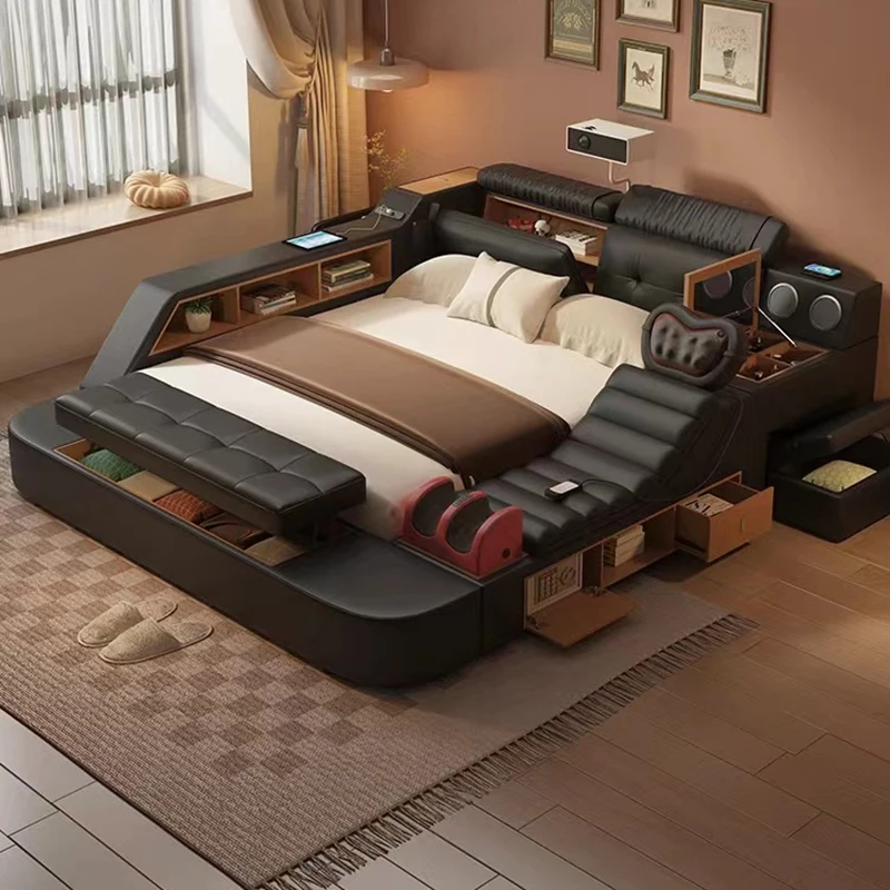 

Chinese Creative Bed Cheap Soft Aesthetic Modern Universal Fashion Interior Multifunctional Bed Ergonomic Beliche Home Design