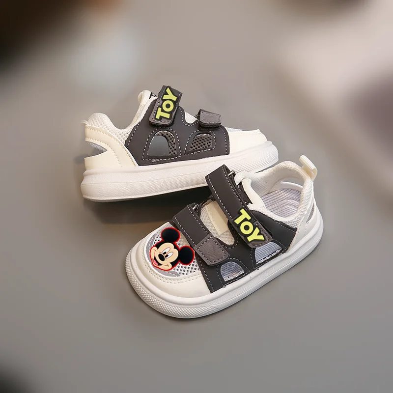 

Первые ходунки с Минни, летняя весенняя детская пляжная обувь, детские сандалии с Микки Маусом, обувь для малышей, повседневная обувь с героями мультфильмов для девочек и мальчиков