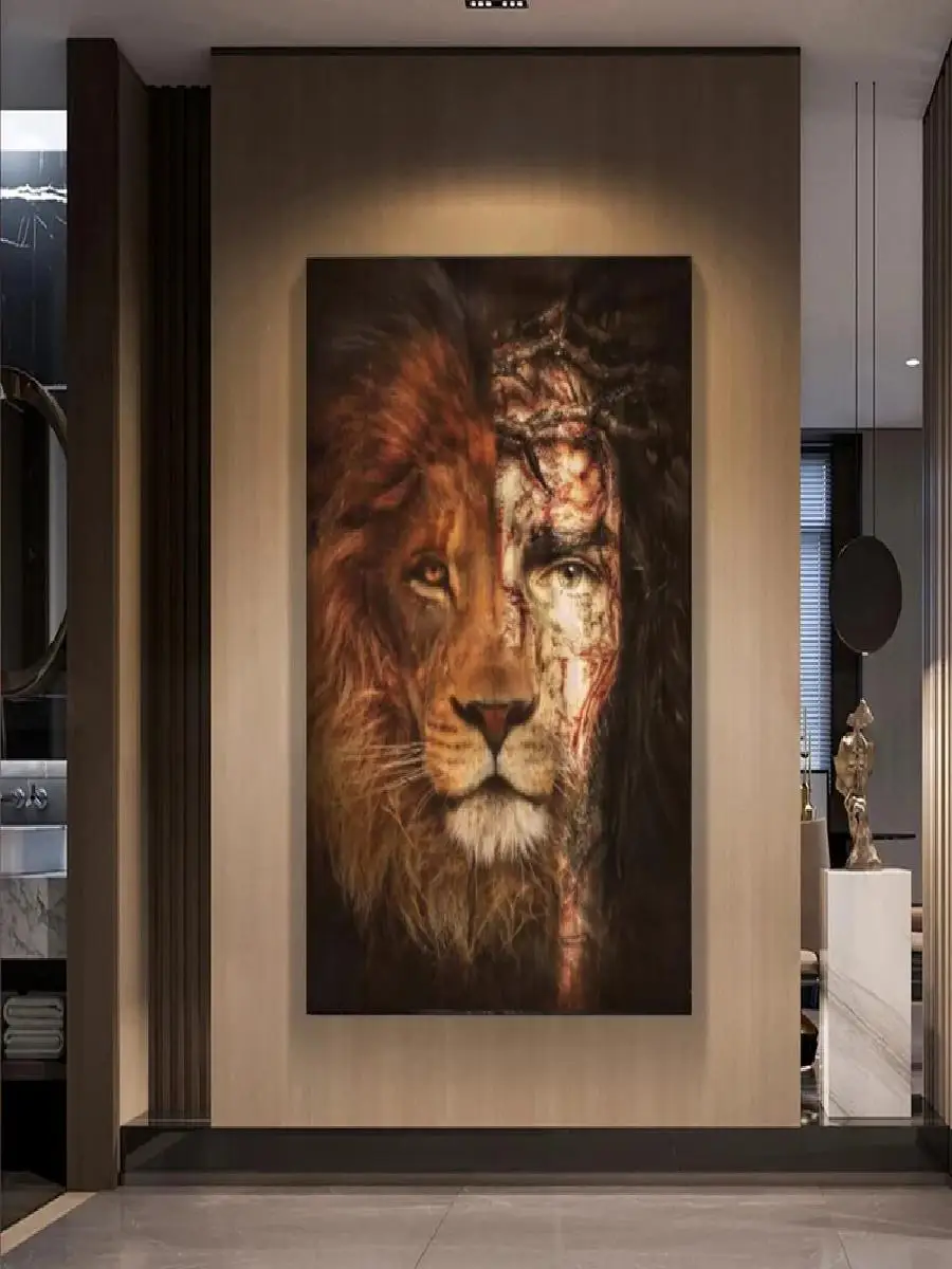 Classical Jesus Lion of Judah Canvas Painting  Abstract Animal Posters  Prints  Nordic Wall Pictures for Living Room Home Decor