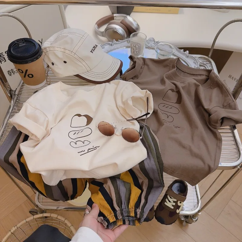 6months-10year Children's T-shirt Korean Summer Baby Boys Girls Cotton Casual Trendy Kids Shirt Fashion Short Sleeves Tops