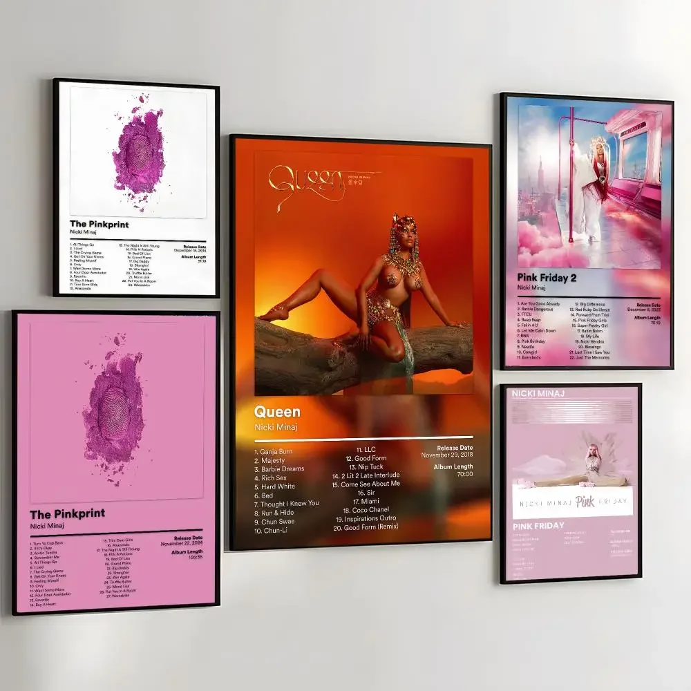 Nicki M-Minaj Pink Friday 2 Painting Calligraphy Self Adhesive Wall Art Waterproof Print For Bedroom Living Hallway Home Decor
