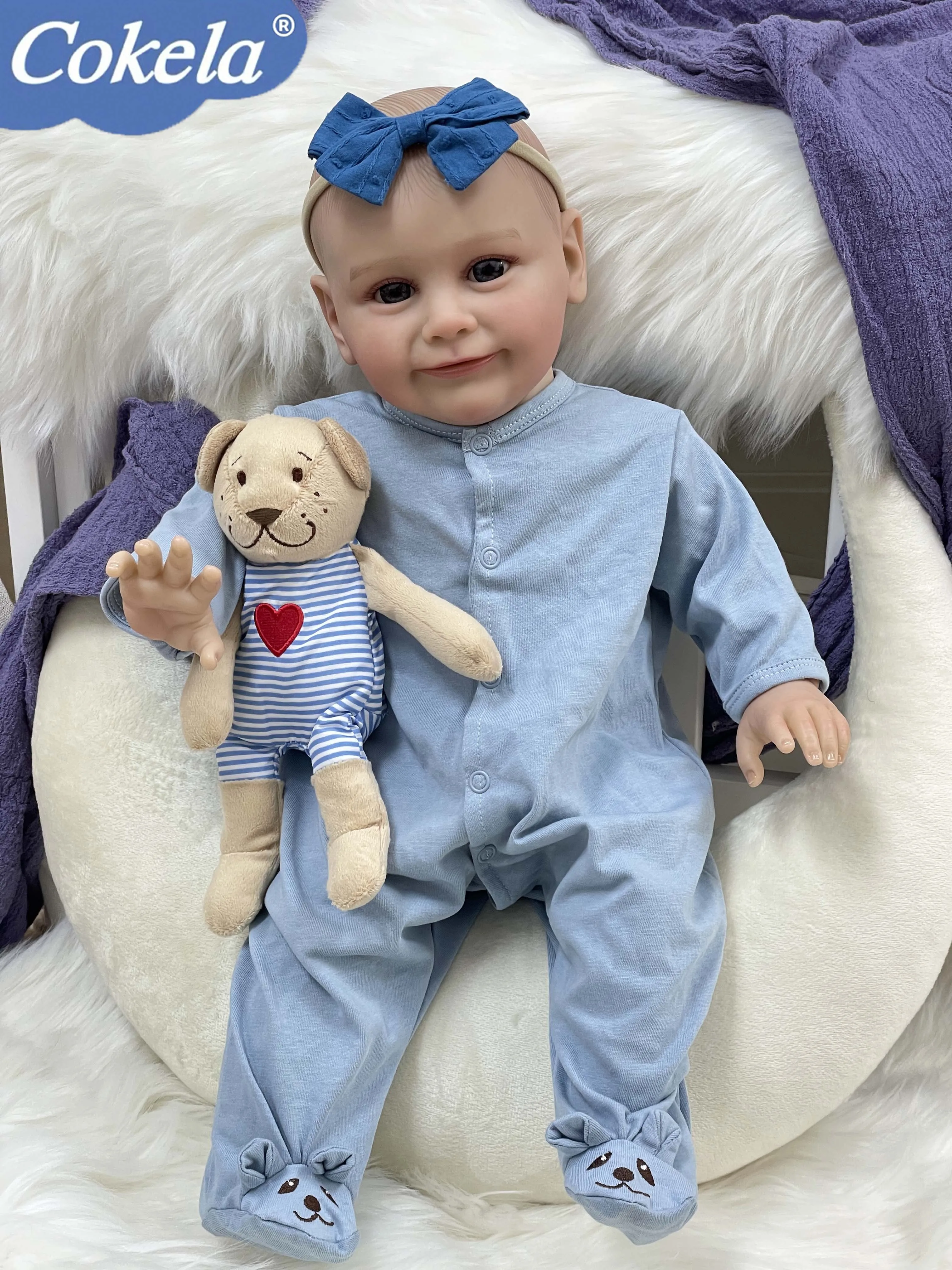 

Cokela 55 см реалистичная силиконовая кукла реборн для новорожденных 22 дюйма милая виниловая кукла настоящая мягкая на ощупь детская игрушка кукла подарок на день рождения