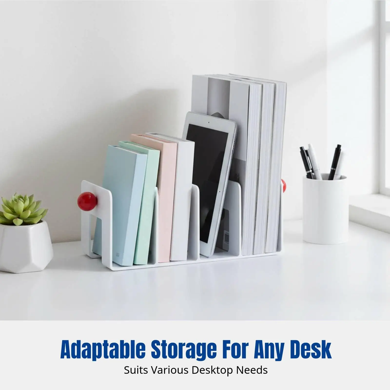 Acrylic Bookend, Modern Desktop Document Organizer, No Installation, Office Use