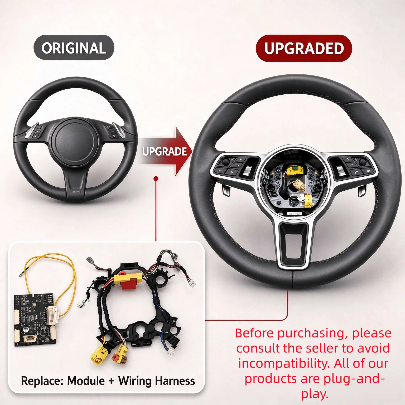 Customization Upgrade the Old Steering Control Module to the New Decoder for Cayenne and Panamera Boxster Cayman 981