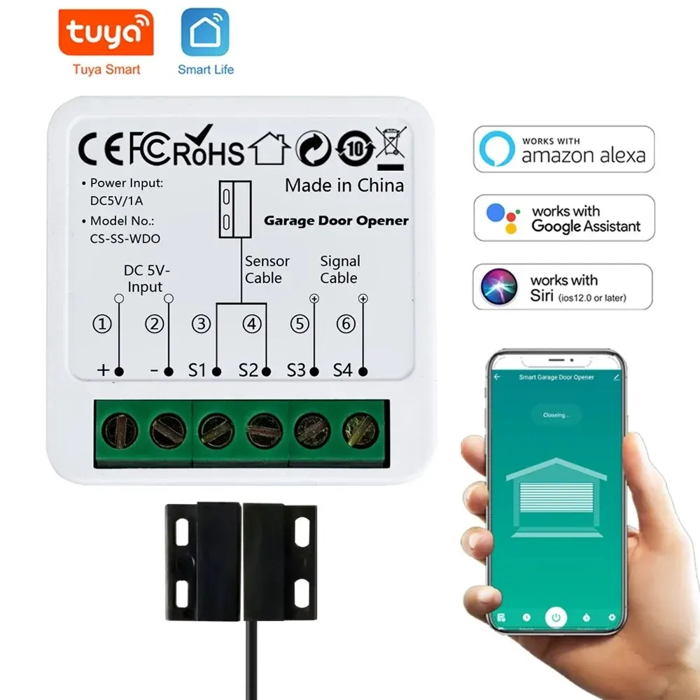 Tuya Wifi Garagentor öffner Controller Handy Remote App Steuerung kompatibel mit Alexa Google Home für Sprach steuerung