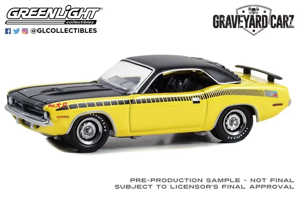 GreenLight 1:64 1970 Plymouth AAR 'Cuda boutique alloy car toys for children kids toys Model Original box