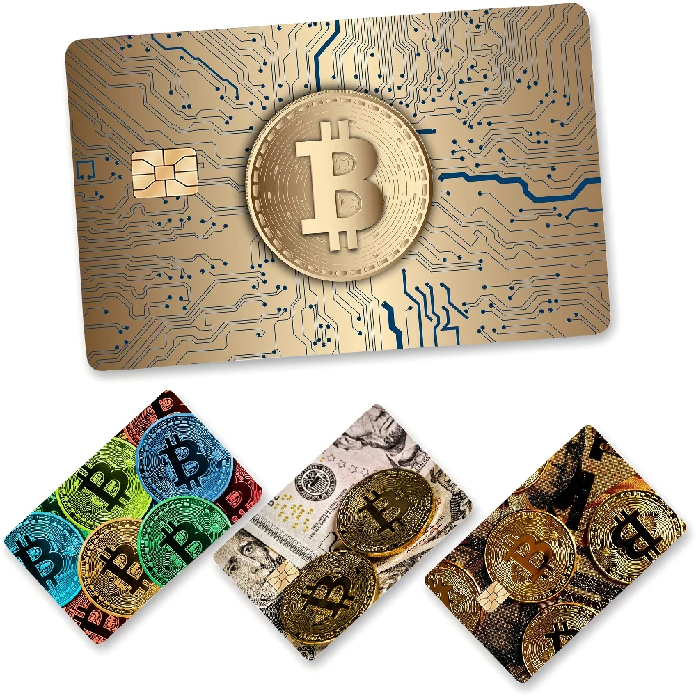 Bitcoin Cartoon Kreditkarte Haut Aufkleber für Bankkarte Bus Metro Karte Aufkleber Wasserdicht Frauen Geschenk