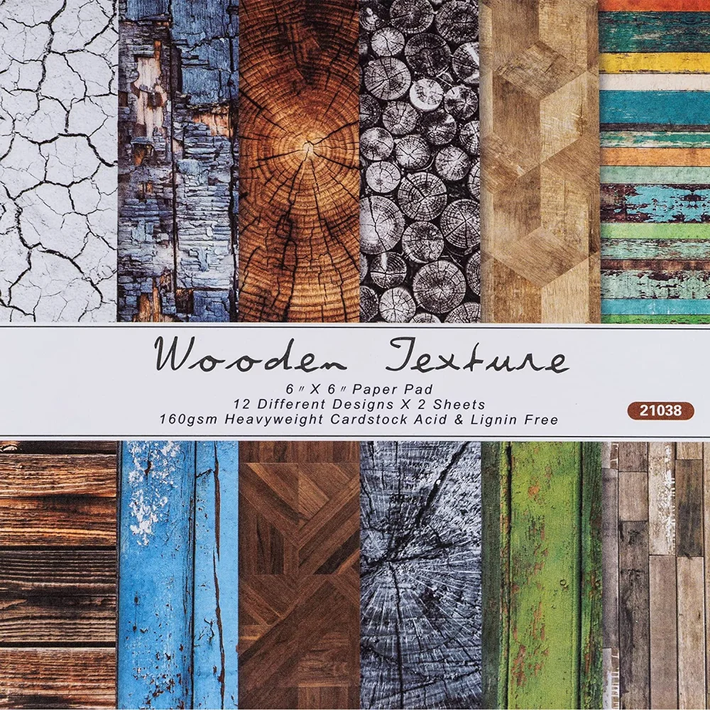 Wood Grain Design Scrapbook Paper Single-Sided 6