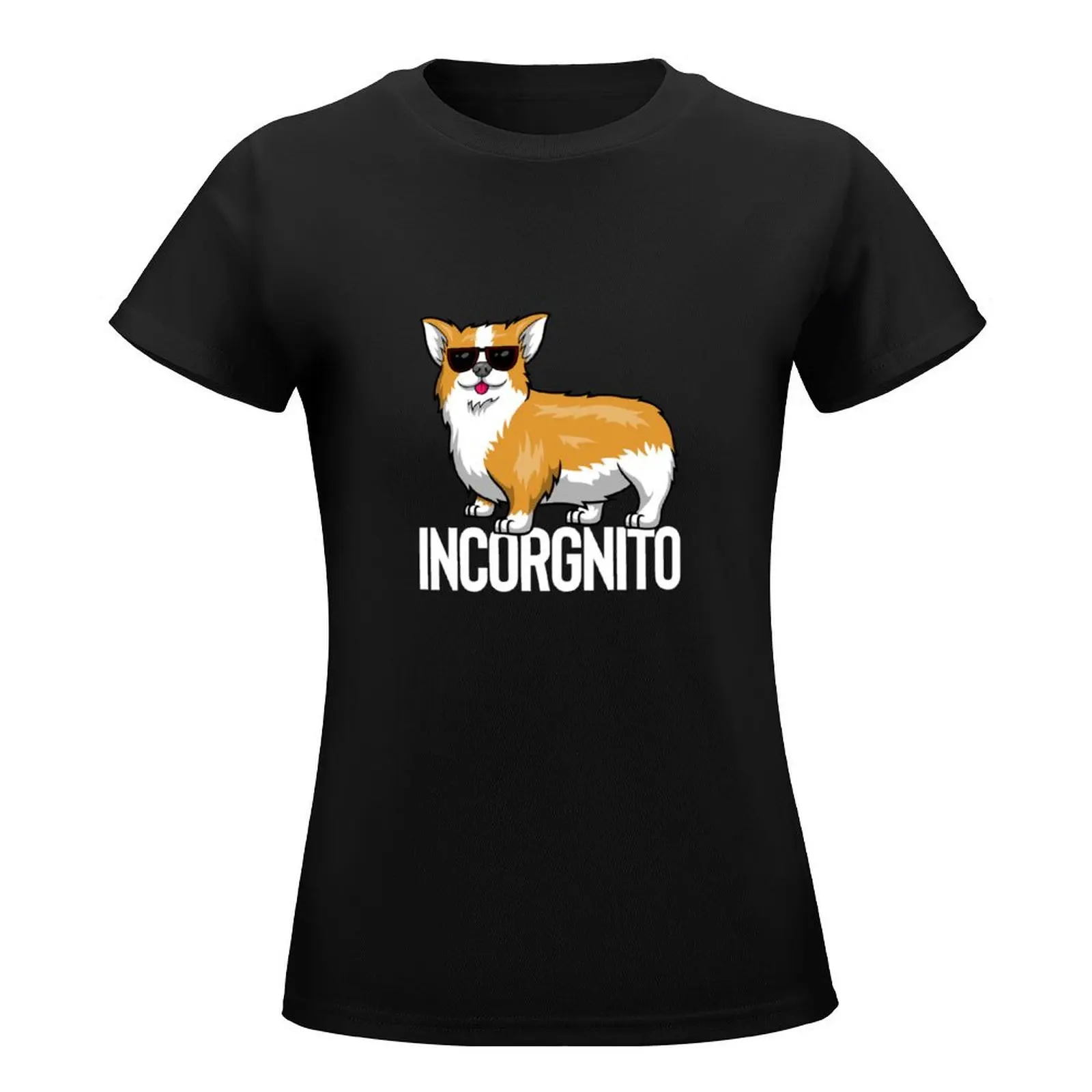 Incorgnito - Incognito Corgi T-Shirt kawaii clothes animal print shirt for girls funny white t shirts for Women