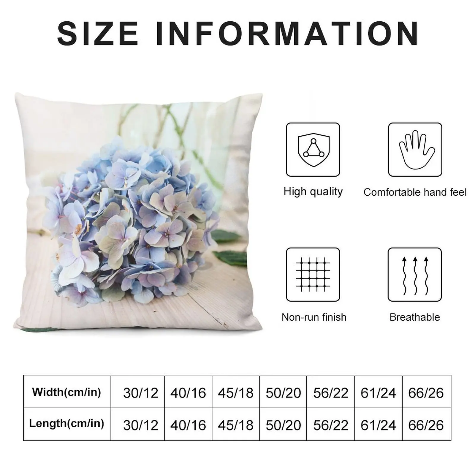 Pretty blue hydrangea flower Throw Pillow Pillow Cover Cushion Cover Luxury anime girl pillow