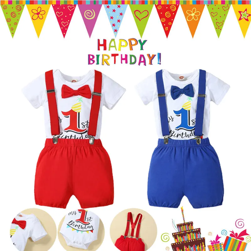 

Newborn Photography Romper with Suspenders PP Shorts 1st Birthday Party Outfit Baby Clothes Set New Born Photoshoot Outfit