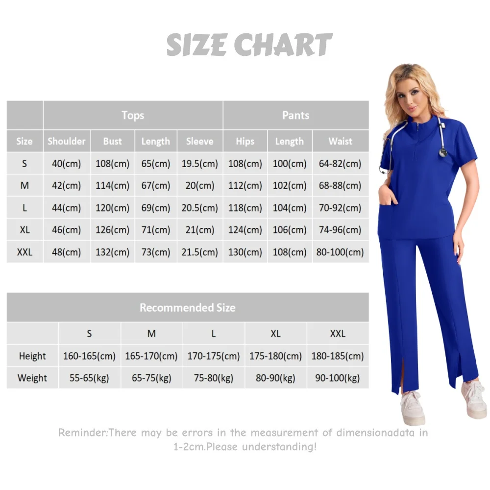 Combinaison de travail de haute qualité pour Spa, uniforme d'hôpital pour infirmières, ensembles de frottement pour femmes, ensemble de gommage à fermeture éclair, uniformes médicaux à manches courtes