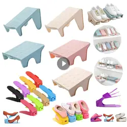 Household Storage Shoes Shelf Save Space Shoe Rack Double Shoe Support Plastic Integrated Simple Space Economy Shoe Storage Rack