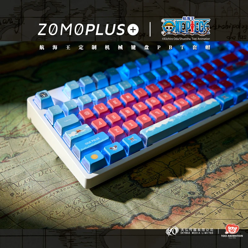 ZOMO ✖ ONE PIECE Grand Line Pbt Keycap Set for Mechanical Keyboard Artisan Keycap Set Officially Authorized