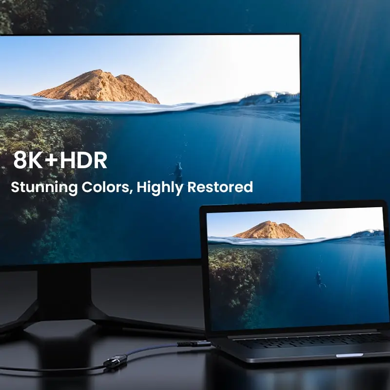 Hdmi 2.1 8kオスからメスへのケーブルhdmi延長編組コード8k @ 60hz 4k @ 240hzエクステンダーアダプター (ロクテレビps5 hdtv blu-ray用)