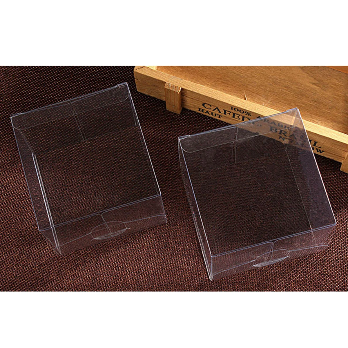 10pcs Transparent Cube Box Clear Candy Treat Box Plastic Gift Packing Box for Baby Shower Wedding Birthday Party - 10x10x10cm