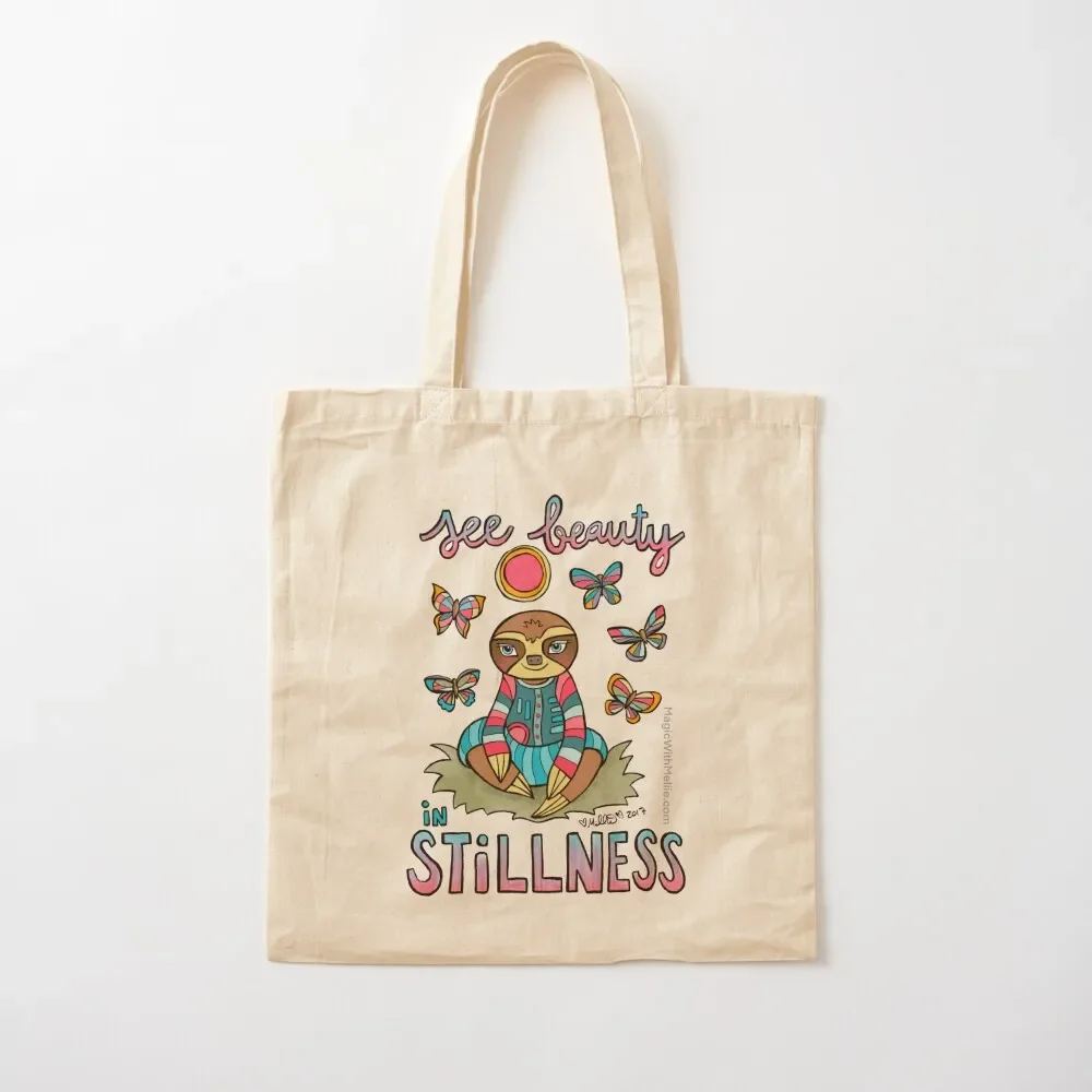 

See Beauty in Stillness - Animals of Inspiration Sloth Illustration Tote Bag hand bag bags for women Big bag Candy bags