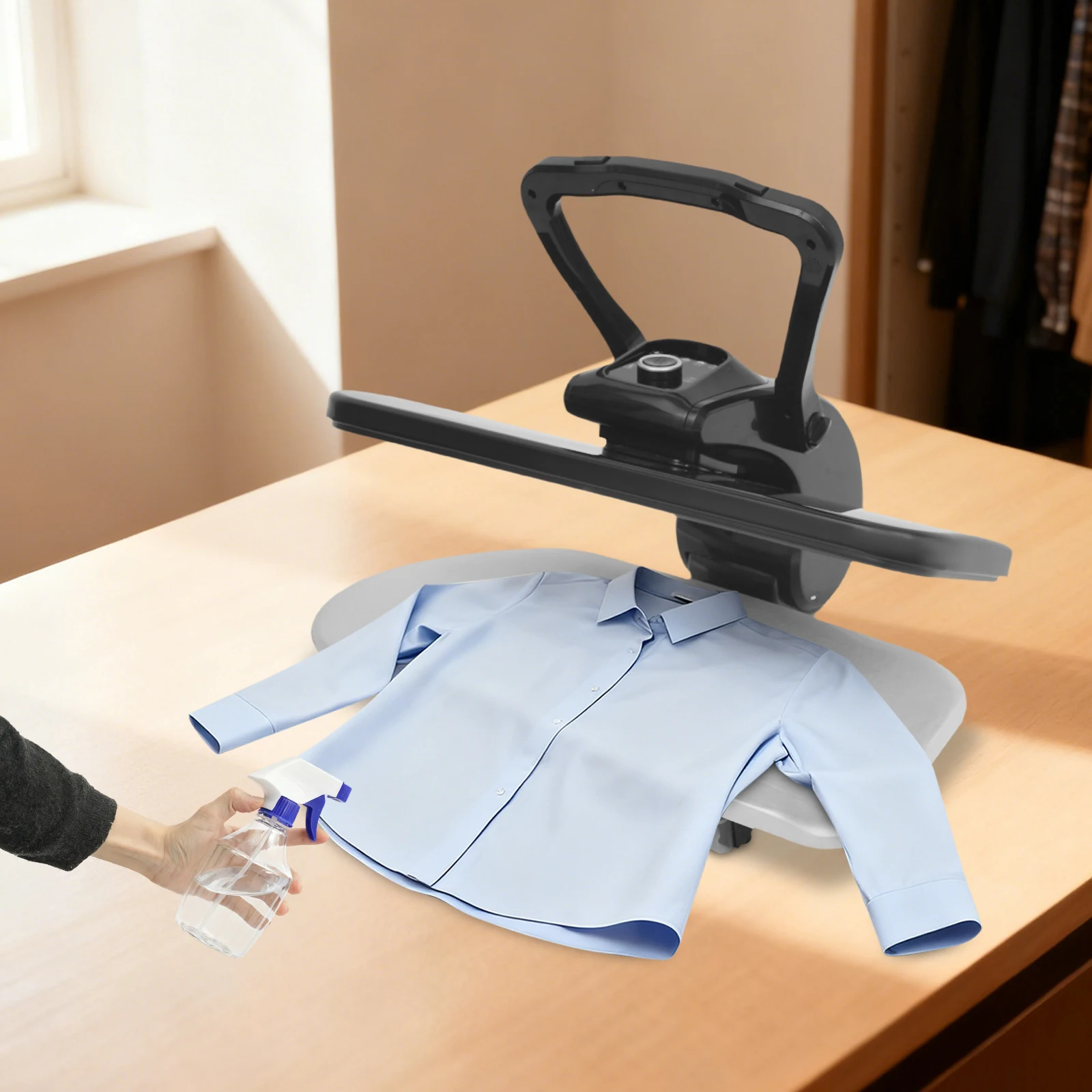 

Паровой пресс 1600 Вт, черно-белый, для различных видов тканей, утюг-пресс для одежды, удалитель складок с шелка