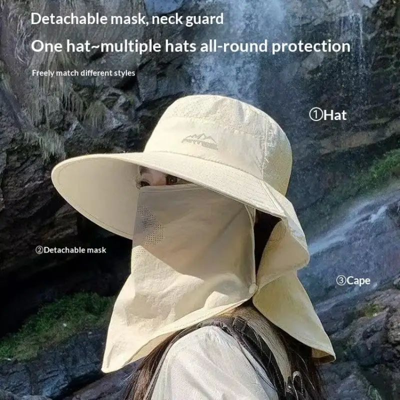 Outdoor Quick Dry Sun Hat Foldable with Neck and Face Cover for Hunting and Fishing Gear