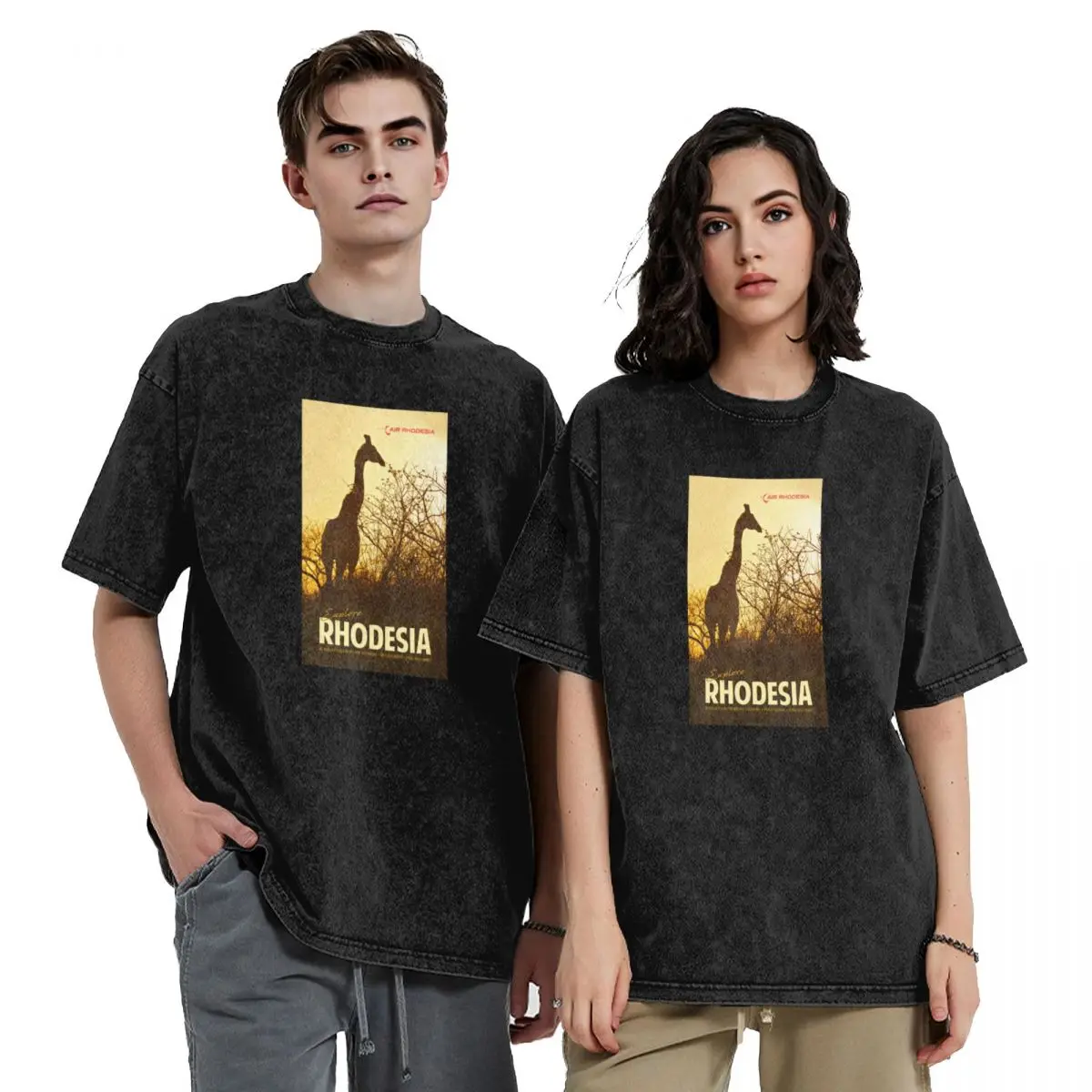 

Vintage-Style Rhodesia (Zimbabwe) Travel Poster T-Shirt anime shirt new gifts and t-shirts T-shirt men