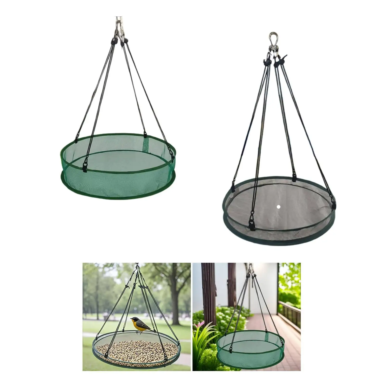 Outdoor Mesh Hanging Bird Seed Catcher Tray Debris Collecting Hoop Universal Bird Feeder Accessory for Gardens and Lawns