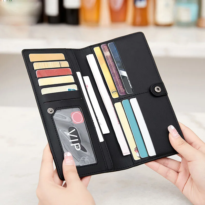 Vintage ID Card Holder Clutch Wallets - Retro Fold-over Coin Purse & Wristlet - Fashionable Womens Accessory with Secure Storage