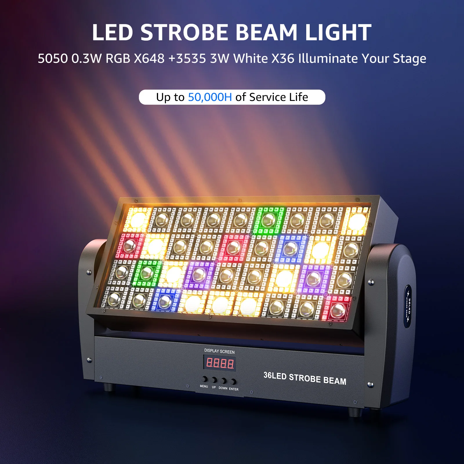 ضوء شعاع ستروب ، ضوء أبيض دافئ ، ضوء LED مسرحي ، حفلة ، دي جي ، 5050RGB ،