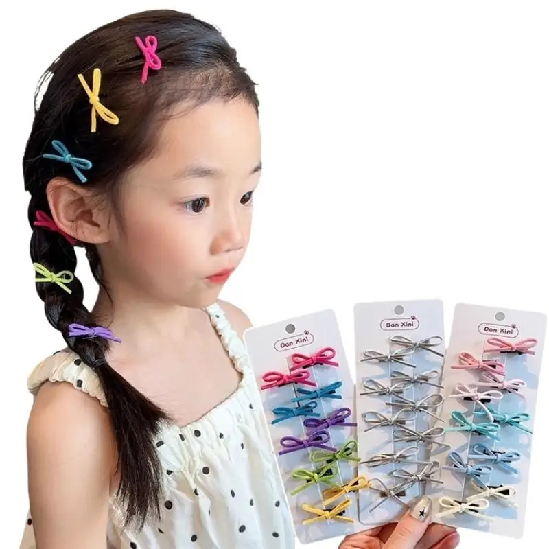 10 Stück süße Haarspangen mit Schleifen, bunte, hübsche Haarspangen mit Schleifen, sanfte Haarklammern, Haaraccessoires für kleine Mädchen, ideal für Reisen. – Detail 9