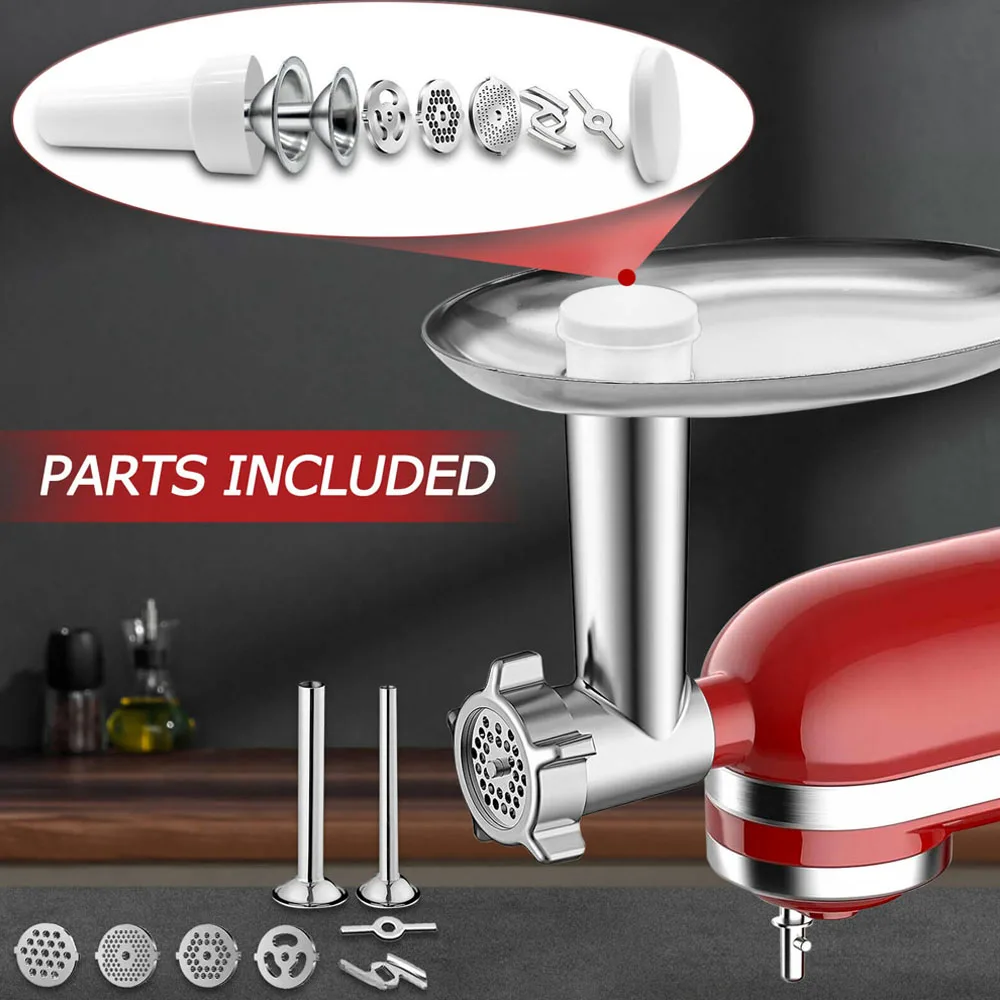 Kitchen Meat Design Durable Food Grinder Sausage Stuffer Tubes Attachment  Oval Tray Kit for KitchenAid Stand Mixers