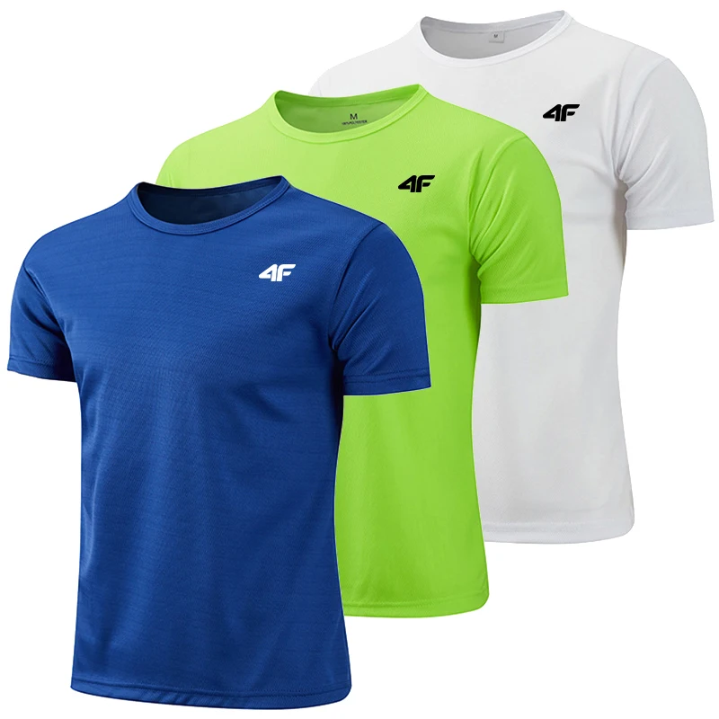 Paquete de 3 camisetas de entrenamiento para hombre, camisetas de gimnasio de ajuste seco, camiseta atlética de manga corta de secado rápido para verano, camiseta informal que absorbe la humedad para uso diario