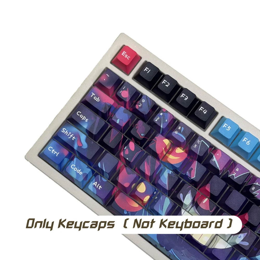 136Keys Anime Keycap ANSI USLayout Cherry Profile PBT Dye Sublimation KeyCaps Set for Mechanical Keyboard 61/64/75/84/87/104/108